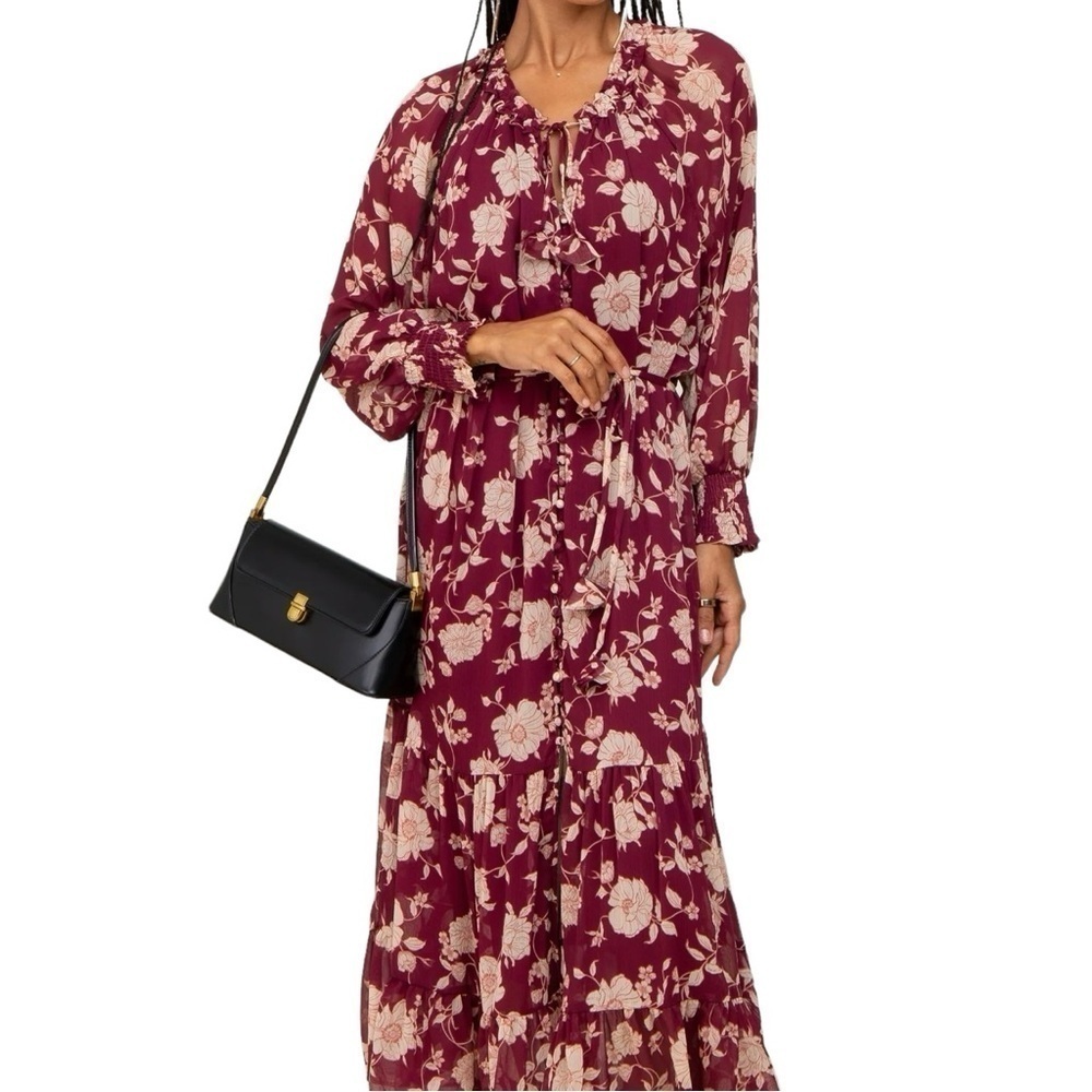 Dress forum size small fun bohemian floral long sleeve dress. - Picture 3 of 16